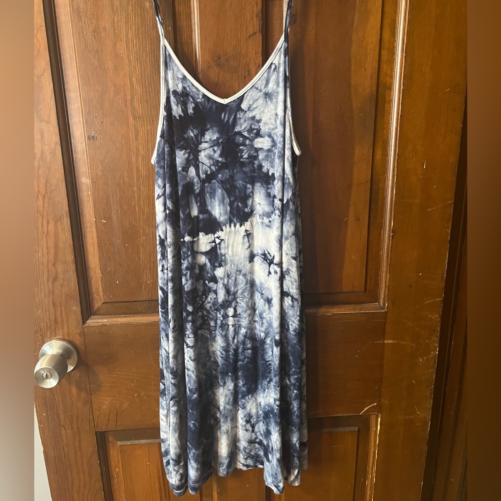 Justify Blue and White Tie-Dye Dress